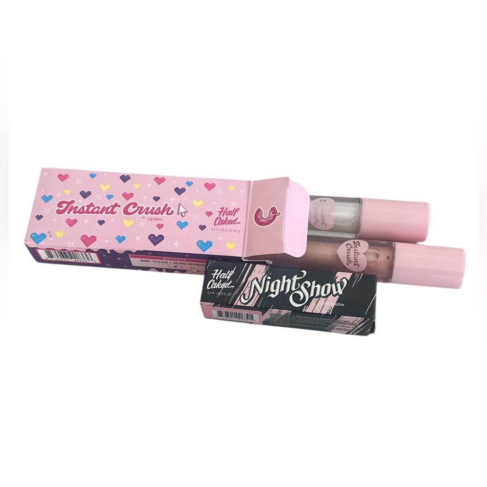 Half Caked Lip & Eye Bundle~Instant Crush Lip Gloss Duo+Night Show Liquid Shadow